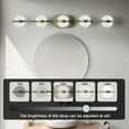 thumbnail image 4 of 35" Gold Minimalist LED Bathroom Vanity Light, 5-Light Wall Mounted Fixture with Crystal Sand Acrylic Shades, Modern Decorative Lighting for Mirror, Sink, and Vanity Area, 4 of 10
