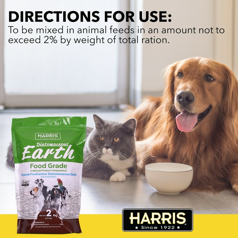 Food Grade Diatomaceous Earth Feed Supplement for Pets Dogs Cats Horses Cattle 2 Pounds