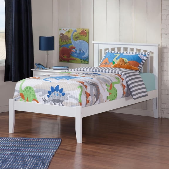 Leo & Lacey Twin Spindle Platform Bed in White