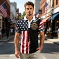 thumbnail image 6 of GrmtClth Men's Patriotic US Flag Golf Shirt 1776-2026 Short Sleeve Collared Breathable Casual Tee Black XL, 6 of 7