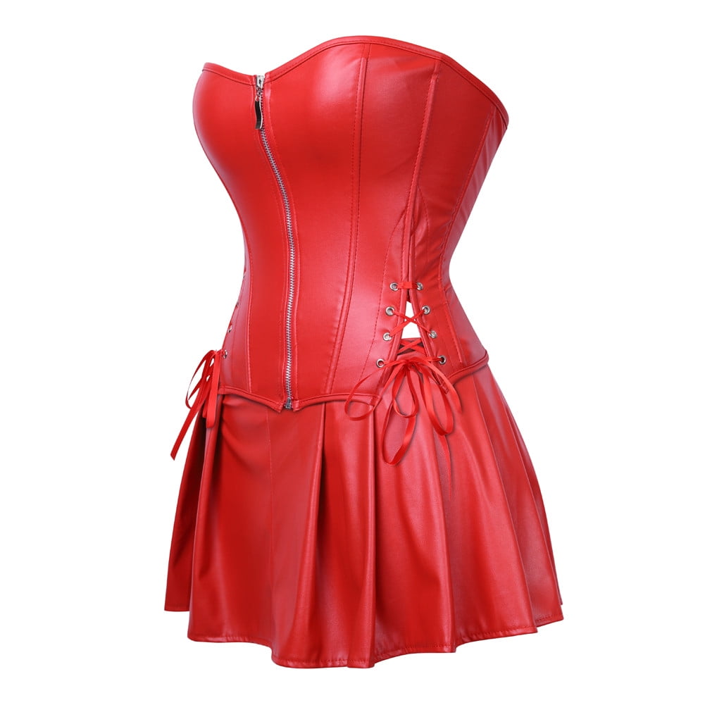 Fengqque Women Leather Sexy Lingerie Tights Underwear Bodysuit Nightdress