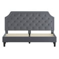thumbnail image 6 of Emma + Oliver King Size Arched Tufted Platform Bed in Light Gray Fabric, 6 of 10
