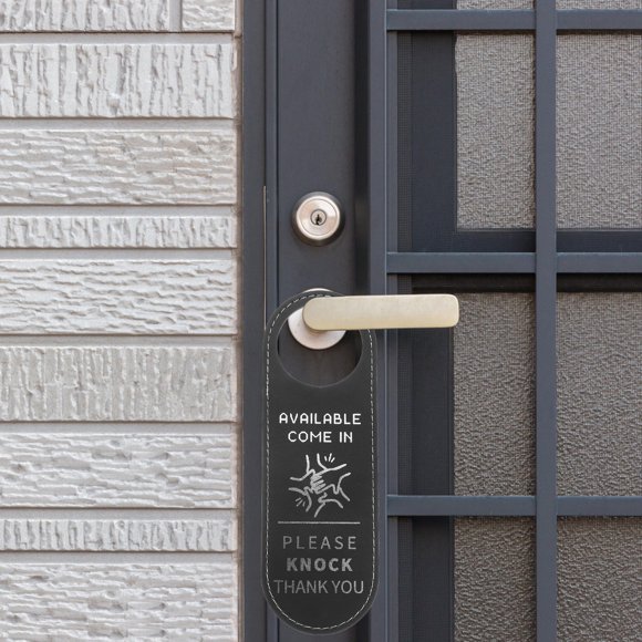 Nestingho Colgante De Puerta Para Sala De Reuniones En Cuero Negro Doble Lado Por Favor