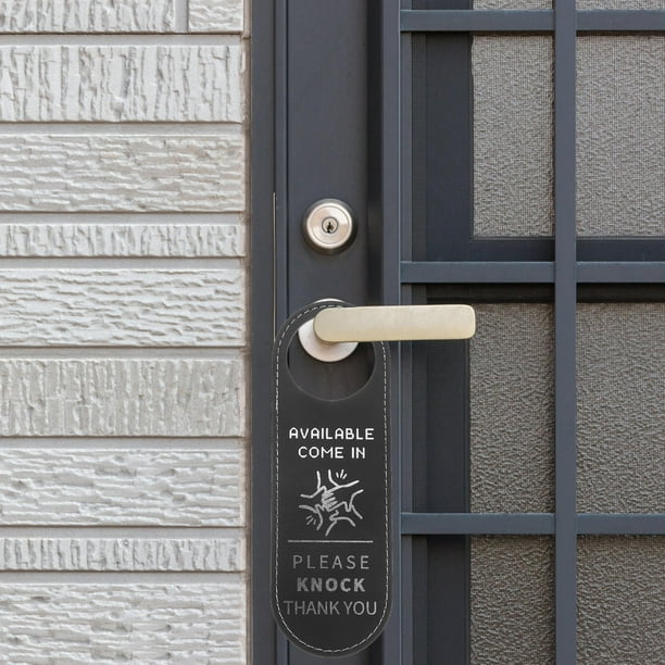Nestingho Colgante De Puerta Para Sala De Reuniones En Cuero Negro Doble Lado Por Favor