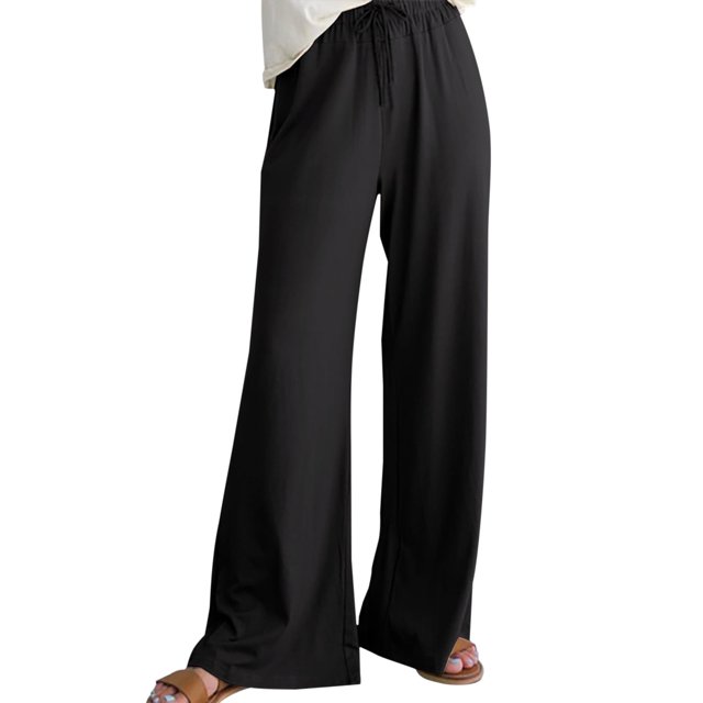 FNFYFH Clearance Ladies Plus Size Linen Pants Solid Color