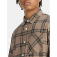 thumbnail image 4 of No Boundaries Collared Cotton Boxy Cropped Fit Flannel Shirt, Men's and Big Men's Sizes XS-5XL, 4 of 5