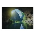 thumbnail image 1 of Natural Cave Cutting Board, Mountain Sky View from the Grotto Viatnemese Tam Coc Park Myst Nature Photo, Decorative Tempered Glass Cutting and Serving Board, Small Size, Multicolor, by Ambesonne, 1 of 1