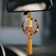 thumbnail image 6 of AMLESO Buddha Statue Car Pendant Dangling Ornament, Wood Gift ,Automotive Accessories, Auto Interior Dangle Rear View Mirror Pendant yellow tassel, 6 of 9