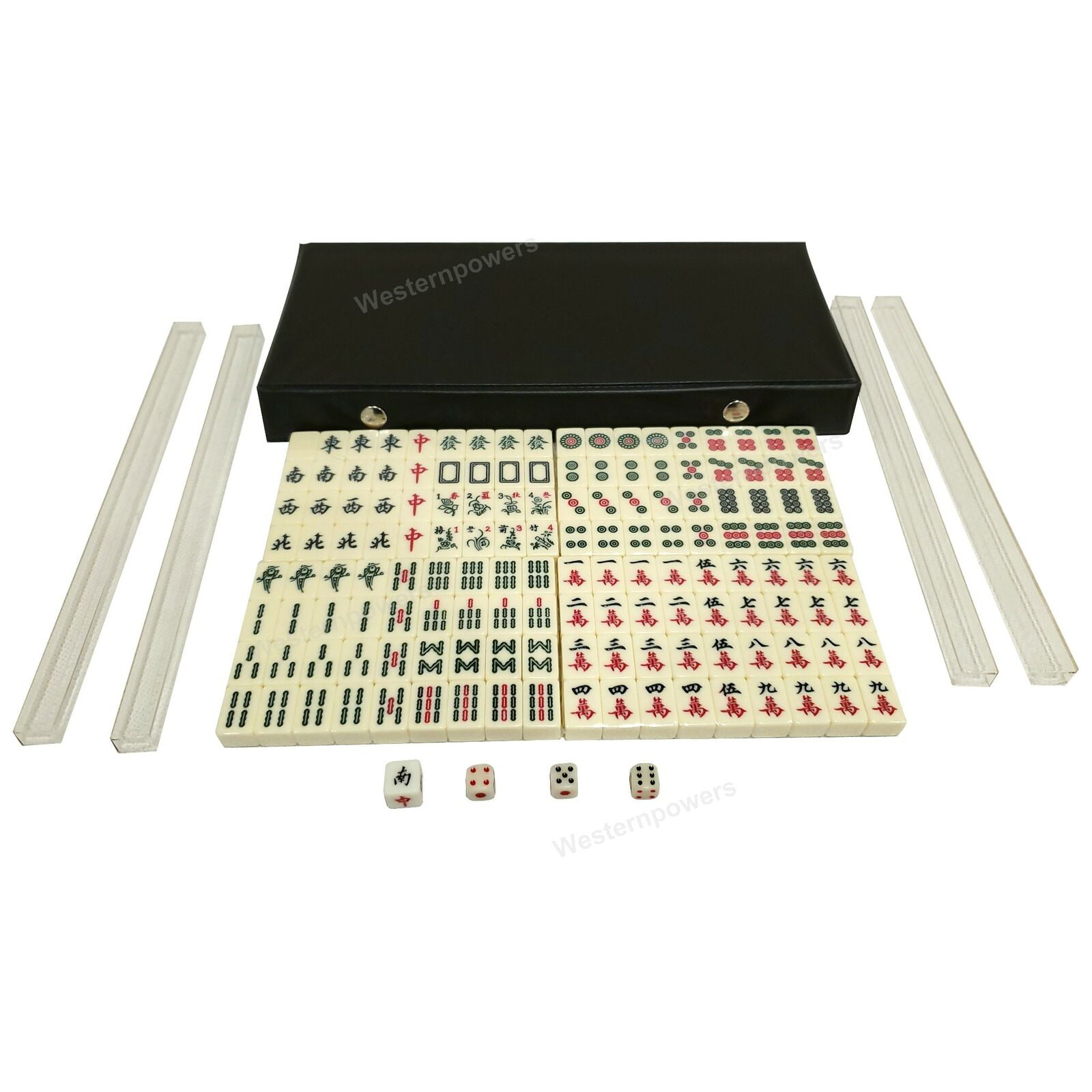 Sandalwood Mahjong Set 144 Tiles Mah-jong with Case Dices indicator Game All Set 