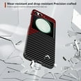 thumbnail image 4 of Aramid Fiber Case for Samsung Galaxy Z Flip 6 Case Aramid Fiber Thin Fit Slim Minimalist 6 FT Military Grade Drop Protection Case with Wireless Charging, Black&Red, 4 of 12