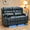Blue, variant on Power Loveseat Recliner Sofa with Massage & Heat, LED Theater Seating with USB & Type-C Charging, Hidden Storage, 360° Tray Table & Cup Holder for RV, Home Theater, Faux Leather, Gray