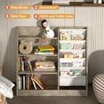 thumbnail image 6 of 4 Tier Kid Bookshelf Wooden 5 Sling Children Bookcase Toddler Montessori Bookcase Book Rack Display Toy Storage Organizer Book Display Shelf Stand Classroom Bedroom Nursery Playroom (Grey Wood), 6 of 18