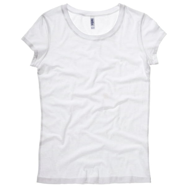 Bella Canvas- Camiseta de manga corta fina para mujer (Blanco)