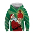 thumbnail image 3 of Sudadera con capucha con estampado gráfico de Papá Noel navideño para niños, cómoda y moderna, ropa para niños para otoño e invierno al aire libre, 3 of 5