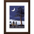 thumbnail image 2 of Lake Michigan  Bonfire at Night Scene, Framed Art Print Wall Art by Lantern Press Sold by Art.Com, 2 of 5