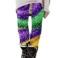 thumbnail image 3 of BiZtdJrK Mardi Gras Outfit for Women Full Length Leggings Sequin Color Block Graphhic Carnival Print Tight Trousers Festival Party Yoga Pants Multicolor S Clearance Items, 3 of 6