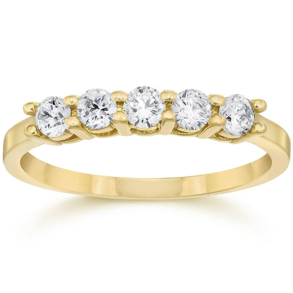 Pompeii 1/2ct Five Stone Diamond Ring 14K Yellow Gold (G/H,I2-I3)