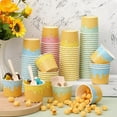 thumbnail image 3 of 100 Pack 6 oz Paper Ice Cream Cups with Spoons Paper Dessert Cups Colorful Sundae Bowls Disposable Ice Cream Containers for Hot Soup Summer Graduation Bar Party Supplies, 3 of 10