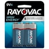 Rayovac High Energy 9V Batteries (4 Pack), Alkaline 9 Volt Batteries