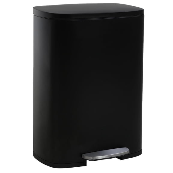 Kitchen Trash Can Stainless Steel Trash Can,Kitchen Garbage Can with Removable Inner Bucket and Hinged Lids