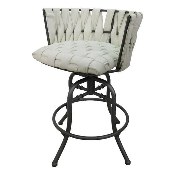 Metalona 30" Swivel Tilt Metal Bar Stool - White - Grey