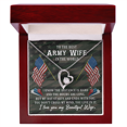 thumbnail image 1 of To My Wife Distance is Hard Army Wife Forever Necklace w Message Card, 1 of 8