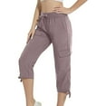 thumbnail image 5 of Lightning Prime Today, BiZtdJrK Womens Cargo Capris Hiking Pants Outdoor Lightweight Athletic Travel Trousers Casual Cropped Joggers Pants with Multi Pockets Pink M, 5 of 8