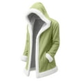 thumbnail image 2 of Santa Coat Men Casual Christmas Cardigan Unisex Open Front Hoodies No Zip Cozy Winter Printed Edge Warm Comfortable Outerwear, 2 of 9