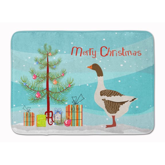 Carolines Treasures BB9270RUG Pomeranian Rogener Goose Christmas Machine Washable Memory Foam Mat Teal 19 X 27"