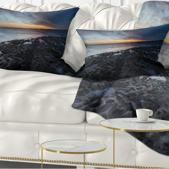 Designart La Perouse Beach Sydney - Seascape Throw Pillow - 12x20