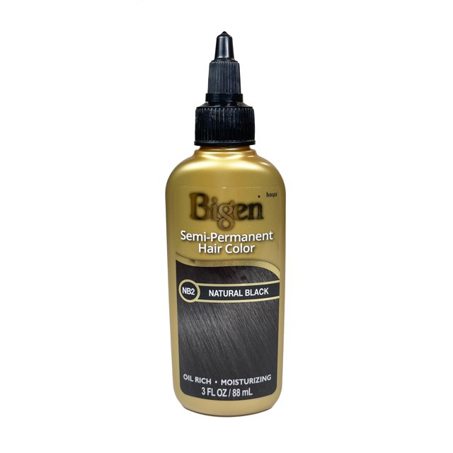 Bigen Color de cabello semipermanente #Nb2 negro natural 3 onzas (3.0 fl oz) (paquete de 3)
