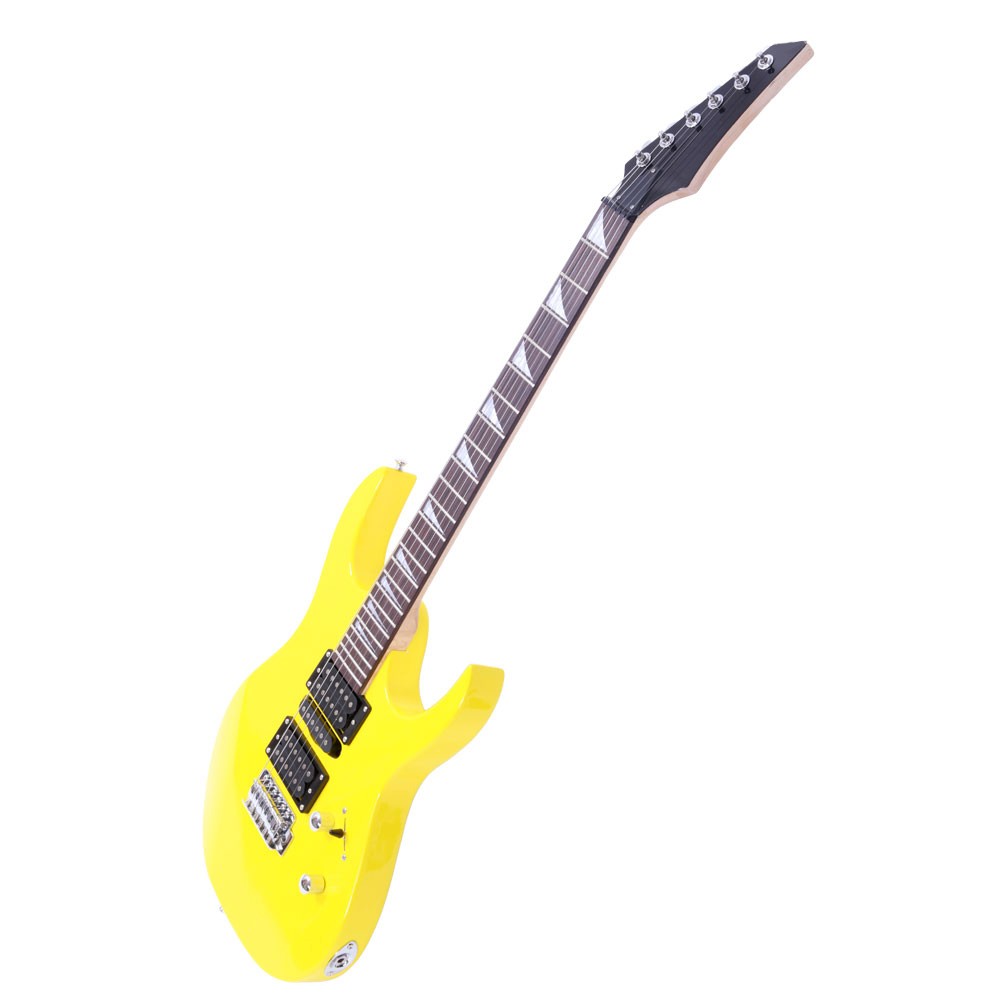 6 String Beginners Electric Guitar with HSH Pickup, Bag/Strap/Amp Wire/Wrench Tool (Yellow)