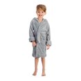 thumbnail image 1 of Elowel Boys Girls Hooded Grey Childrens Toddler Fleece Sleep Robe Size 2Y, 1 of 26