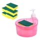 thumbnail image 3 of Dispensador de jabón para platos y soporte para esponjas Dispensador de jabón para platos con 6 esponjas de cocina Rosa, 3 of 9