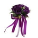 thumbnail image 1 of Inteprter Ramo de dama de honor para novia, rosa artificial con cinta de seda, para el hogar, habitación, novia, flores, accesorios para fiesta de Decoración Púrpura Inteprter HA083775-04, 1 of 6