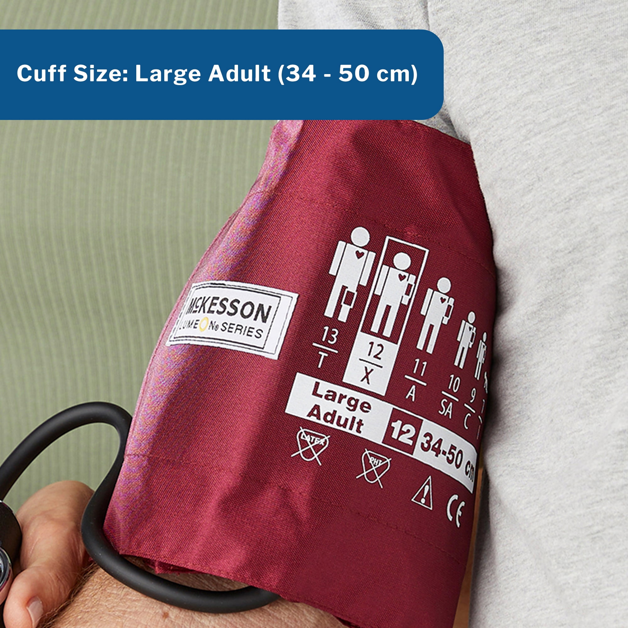 McKesson LUMEON Aneroid Sphygmomanometer, Blood Pressure with Cuff, Large, 1 Ct