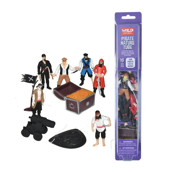 Wild Republic Nature Tube Pirate Figurines, 10 Pieces