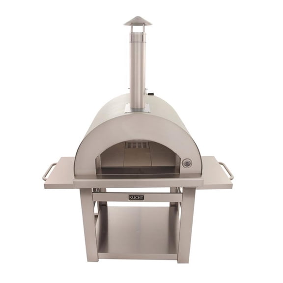 Pemberly Row Outdoor Wood Fired Pizza Oven in Stainless Steel