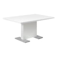 thumbnail image 3 of Monarch Specialties Dining Table, 60" Rectangular, Kitchen, Dining Room, Metal, Laminate, Glossy White, Chrome, Contemporary, Modern, 3 of 3