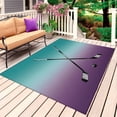 thumbnail image 4 of Outdoor Rug 3x5 ft Hockey Player Outdoor Large Area Rug Non Slip Rubber Sports Ground Ombre Turquoise Purple Front Door Mat RV Rug Carpet Patio Outdoor Rugs for Backyard Balcony Deck Porch Indoor, 4 of 9