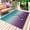 Teal Purple, variant on Blue Ombre Outdoor Rug 6x9 Ft - Reversible Patio Rug Outdoor Camping Rugs, Black Hockey Sticks Minimalist Style Washable Indoor Outdoor Area Rugs, Non-Slip Outdoor Carpet Runner for Deck/Porch