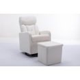 thumbnail image 4 of Swivel Rocking Chair with Ottoman Storage, Accent Leisure Chair Leisure Chair with Folding or Storage Ottoman Footrest, Comfy Sofa Armchair with Side Pocket for Living Room, Bedroom, White Teddy, 4 of 7