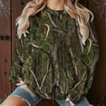 thumbnail image 5 of Oksale Camo Winter Sweatshirt for Women Vintage Leaves Printing Sweatshirts Casual Crew Neck Shirts Cozy Long Sleeve Y2K Tops for Outside Gray S, 5 of 9