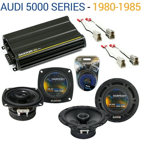 Audi 5000 Series 1980-1985 OEM Speaker Upgrade Harmony R4 R65 & CX300.4 Amp - Factory Certified