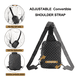 thumbnail image 5 of Bolso Bandolera De Cuero Impermeable Con Estampado De Cuadro Lab.G, Gris NEGRO, 5 of 5