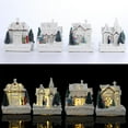 thumbnail image 3 of Popvcly Christmas Village LED Santa House Resin Collectible Building, 3 of 7