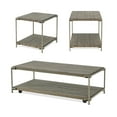 thumbnail image 3 of Miekor Furniture Corbeta 3-Piece Metal Frame Wood Living Room Coffee Table and 2 End Tables Set, Aged Graphite B5A7440, 3 of 9