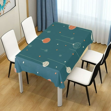 

60x108 Inch Tablecloth Polyester Square Tablecloth for Home Kitchen Dinner Decor Hand-drawn Orange and Pink Accents