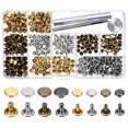 thumbnail image 1 of Labymos 240 Sets Leather Rivets Double Cap Rivet Tubular 4 Colors 2 Sizes Metal Studs, 1 of 6