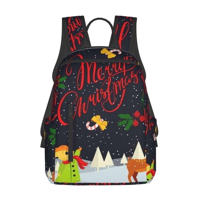 Balery Merry Christmas Elk Mochila ligera para hombre y mujer: duradera e impermeable, ideal para la escuela, el trabajo, viajes y uso diario.